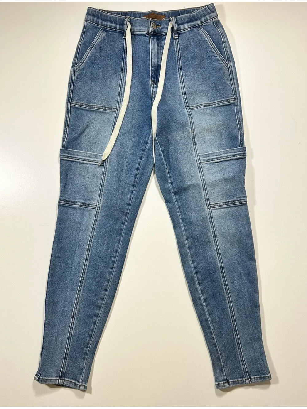 Women’s Judy Blue Cargo Jogger Jeans drawstring size 7 JB88909